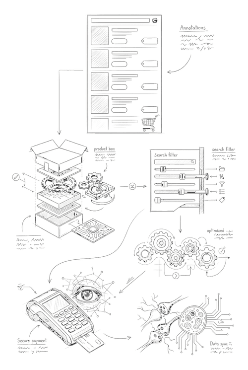 Illustration La carte & le click & collect